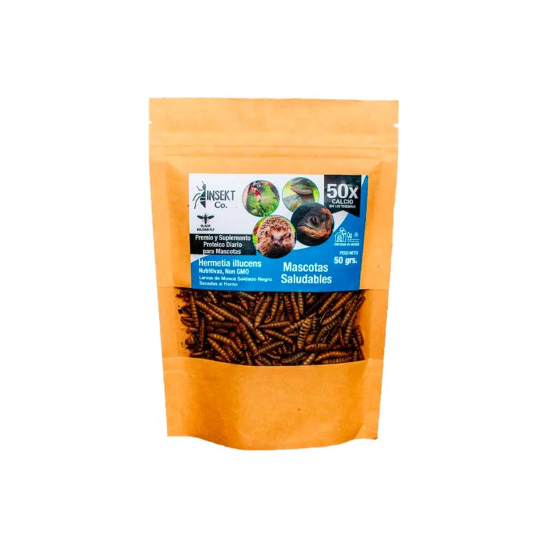 Alimento Para Reptiles Y Aves Mosca Soldado Deshidratada 50g