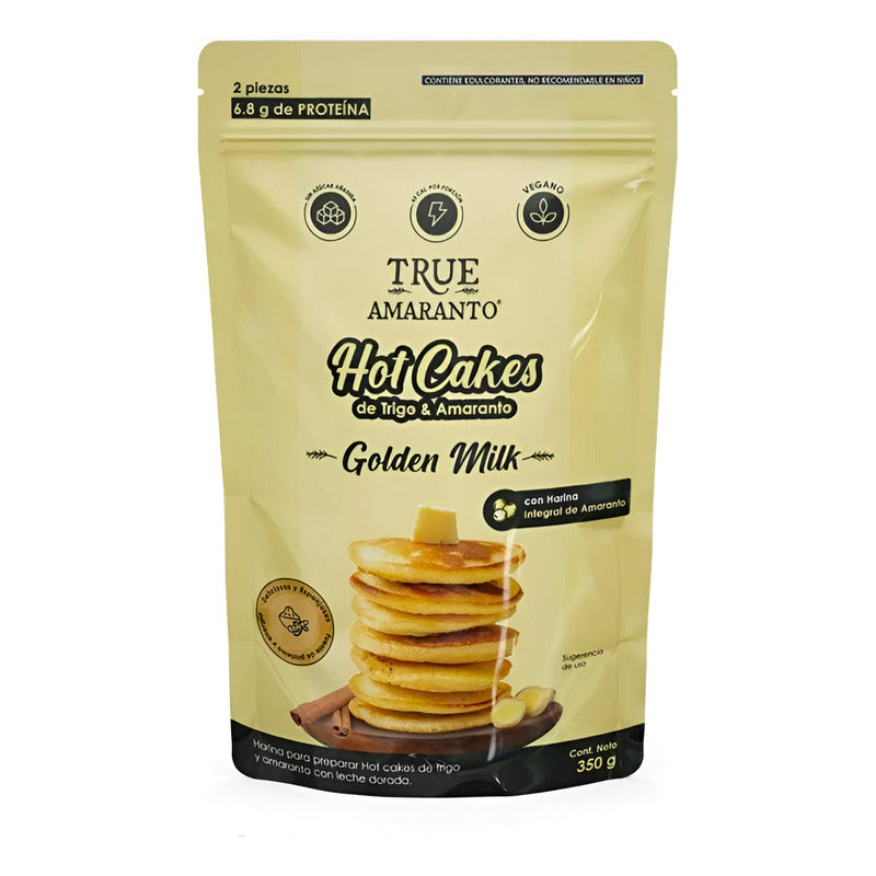 Harina Para Hot Cakes True Amaranto Golden Milk De 350 G