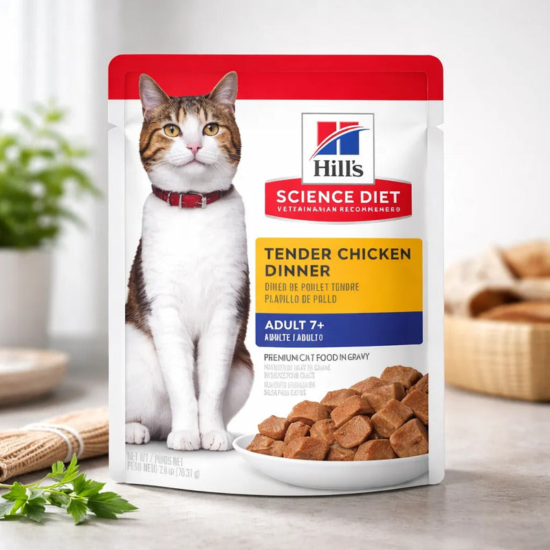 Alimento Húmedo Gato Senior Pollo Trocitos En Gravy, 79 G