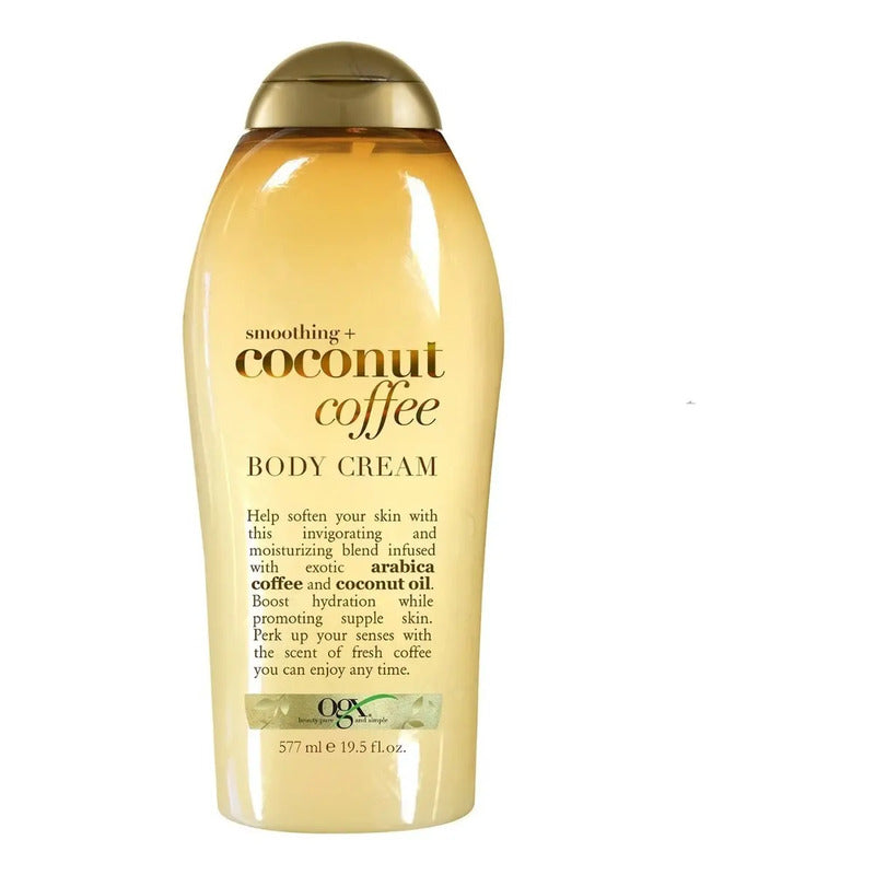 Ogx Crema Corporal Suavizante Con Coco Y Café, Fragancia Coco-café, 577ml