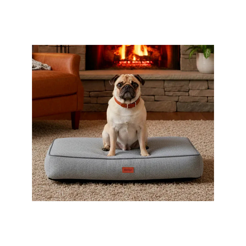 Cama Rectangular Extendida Color Gris Para Perro, Mediano Gris Rectangular