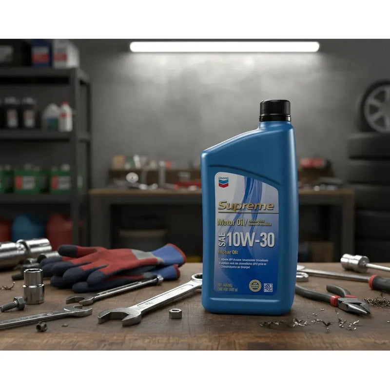 Aceite Supreme Para Motor A Gasolina Chevron 10w30 12pzs