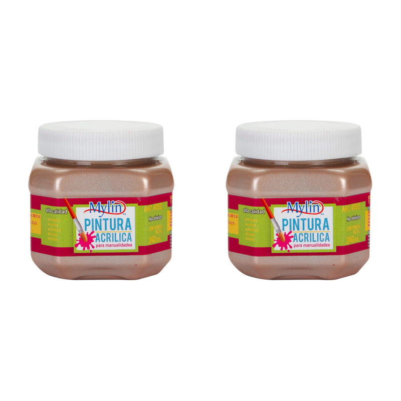 Pintura Acrílica Color Oro Rosado Metálico 1 Pieza De 240ml Oro Rosado