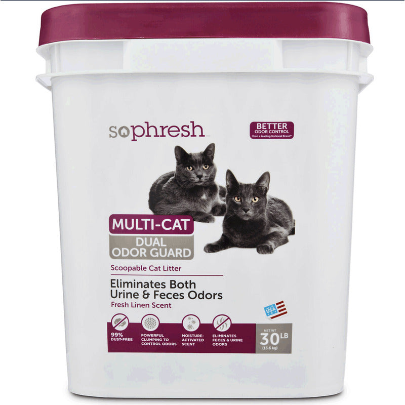 Arena Para Gato Sophresh Multi-cat Control Olor 13.6kg