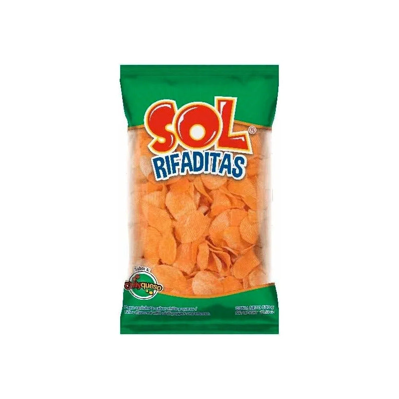 Papas Sol Rifaditas Queso 500gr (rufles) (3pzs)