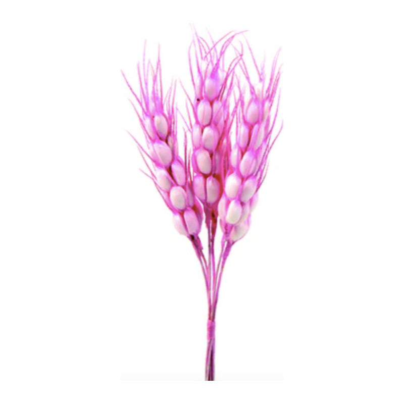 Ramito De Trigo Color Rosa X6 Flores De 15cm 12 Piezas Rosa Claro