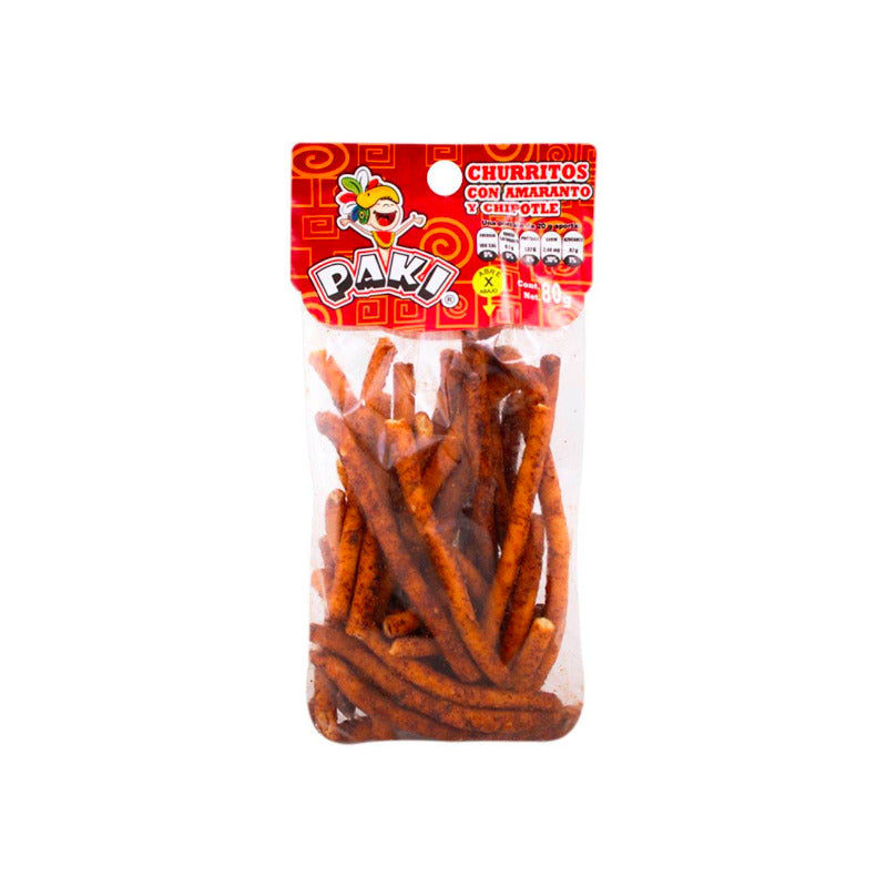 Churritos De Amaranto Paki Sabor Chipotle 5 Paquetes De 80 G