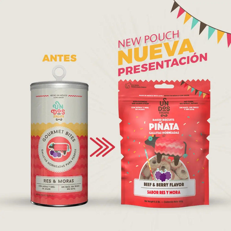 Galletas Para Perros Gourmet Bites Res Y Moras De 5.5 Oz