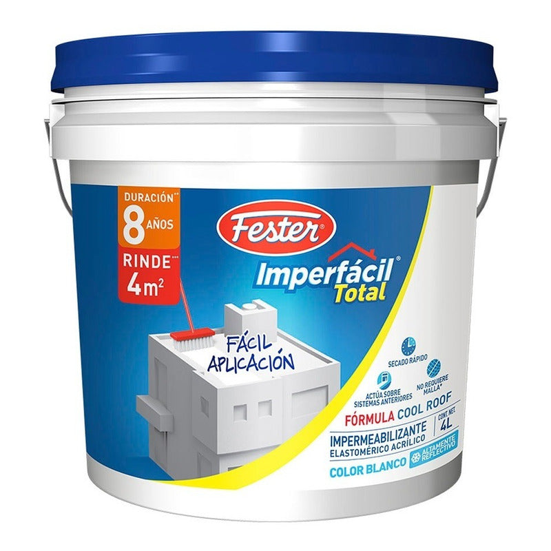 Impermeabilizante Acrílico Blanco 8 Años 4 L Ts Mate