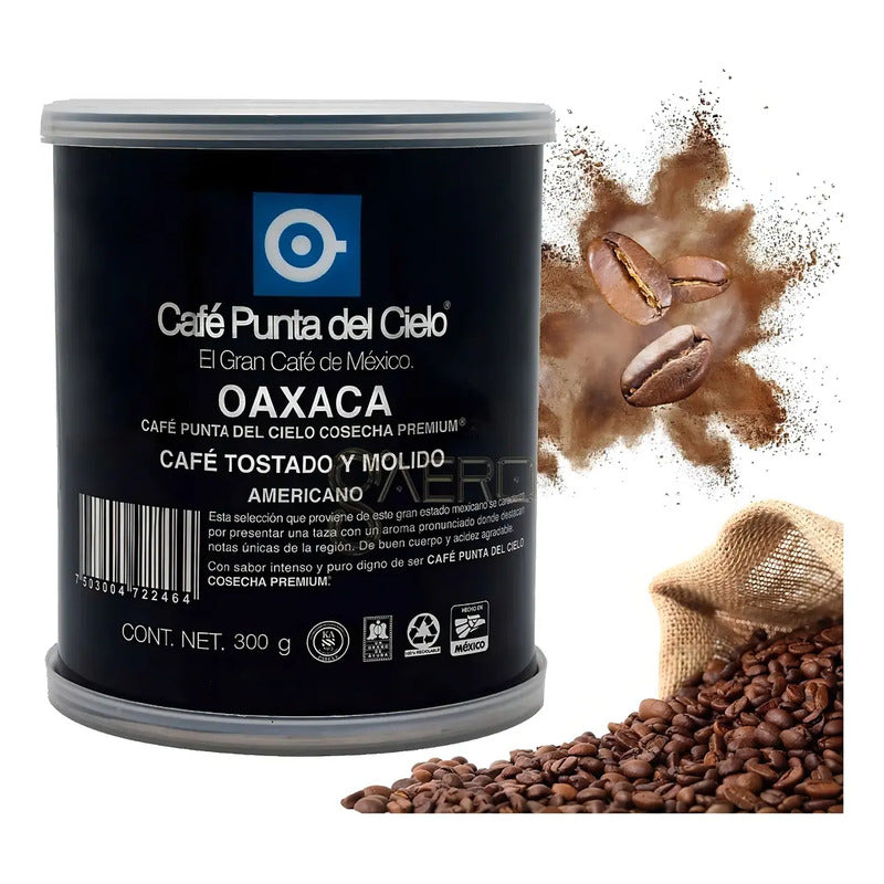 Café Molido Punta Del Cielo Cosecha Premium Oaxaca Americano En Lata Sin Tacc 300 G