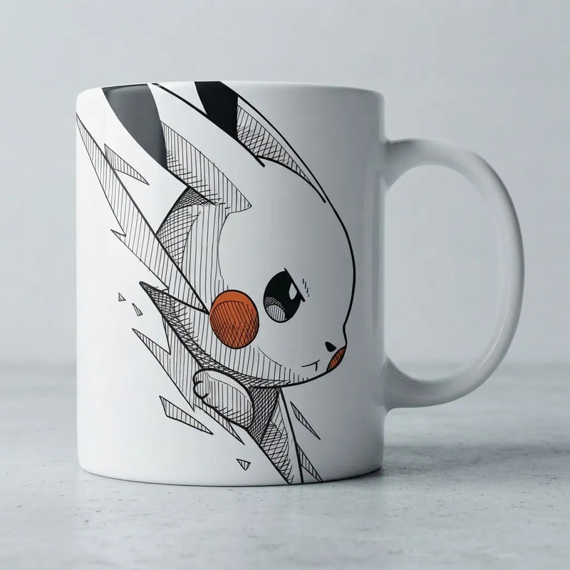 Taza De Cerámica Pikachu Pokémon Sketch 11 Oz Blanco Picachu
