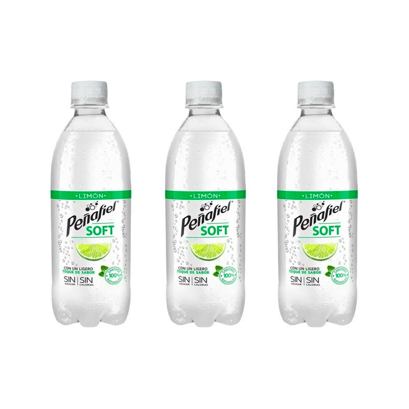 Agua Mineral Peñafiel Soft Seltzer Sabor Limón 24pzas 400ml