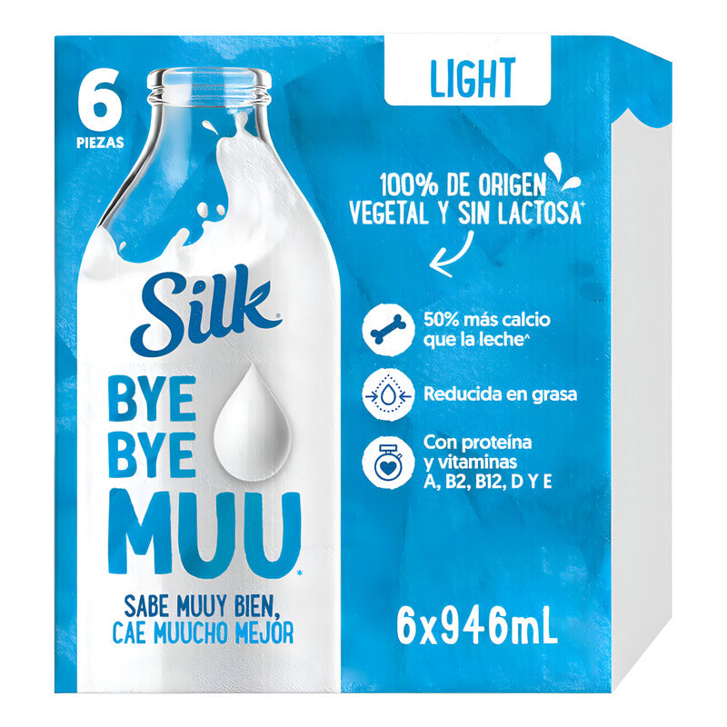 Silk Bye Bye Muu Light Bebida Vegetal 6pzas 946ml (2 Cajas)