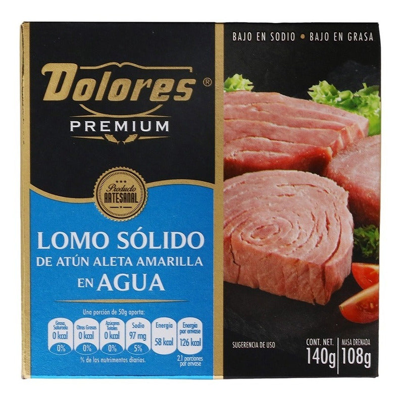 Lomo De Atun En Agua Dolores Lata 140gr (4piezas)
