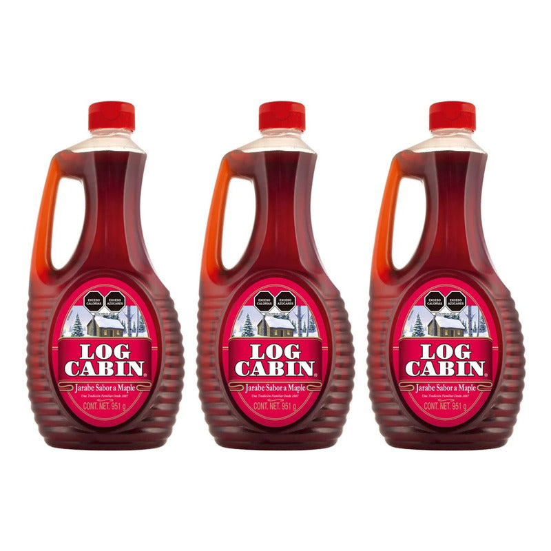 Jarabe De Maple Kraft Log Cabin 951 G (3 Piezas)