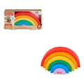 Fisher Price Arcoiris Apilable De Madera Lila Azul Verde Amarillo Anaranjado Rojo