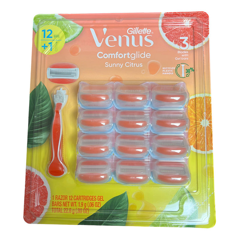 Kit Rastillos Venus Citricos 1 Mango+ 12 Repuestos