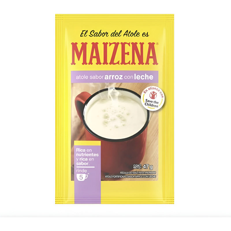 Fécula De Maíz Maizena Atole Sabor Arroz C/ Leche 3 Pz D 47g