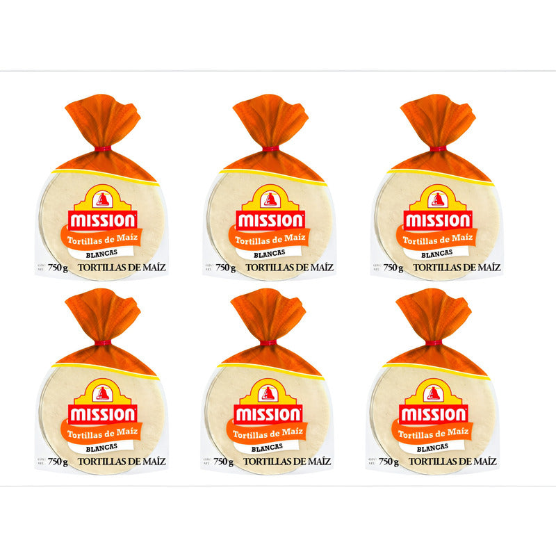 Tortillas De Maíz Blancas Mission 6 Piezas De 750gr