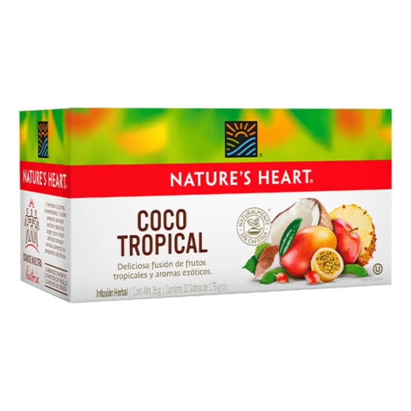 Caja Infusión Nature's Heart Coco Tropical X20 Sobres 35g