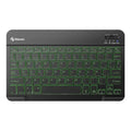 Teclado Bluetooth Recargable Iluminación Compacto Multicolor Negro Español Latinoamericano