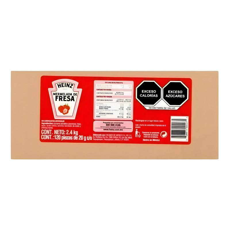 Mermelada De Fresa Heinz 120 Blisters De 20g C/u (2.4 Kg)