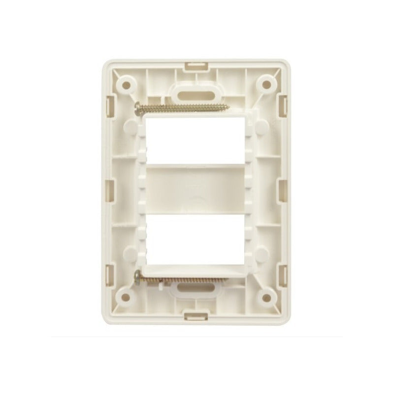 Placa De 2 Módulos De Plástico Blanco 3 Pzs