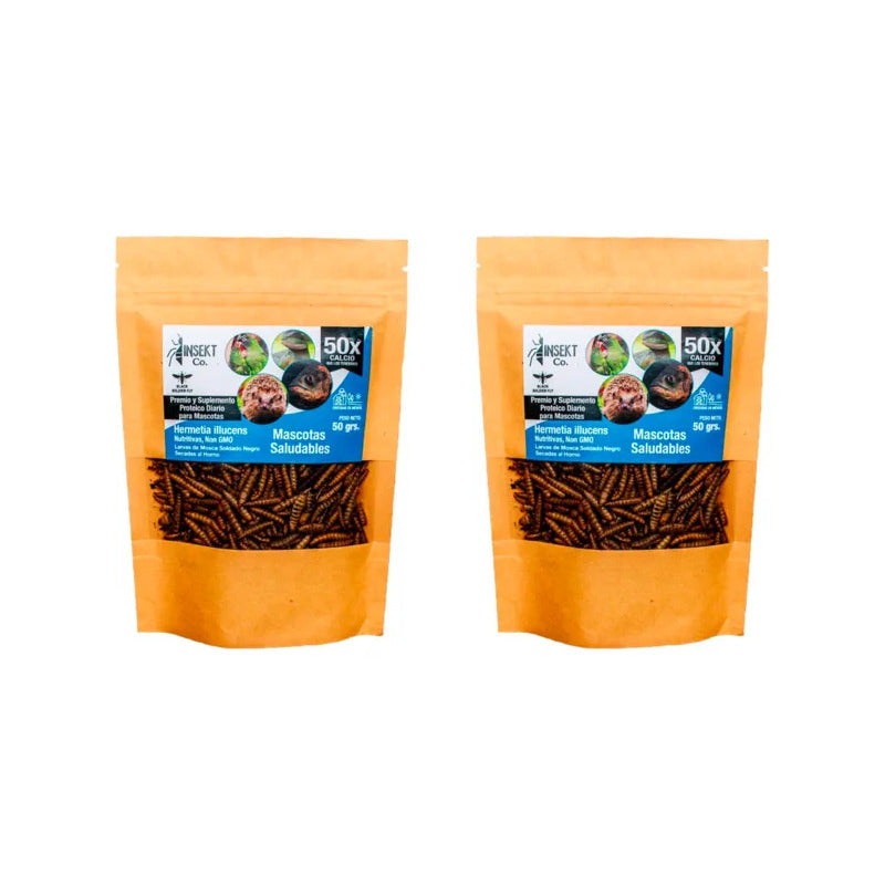 Alimento Para Reptil Mosca Soldado Deshidratada 2 Paq De 50g