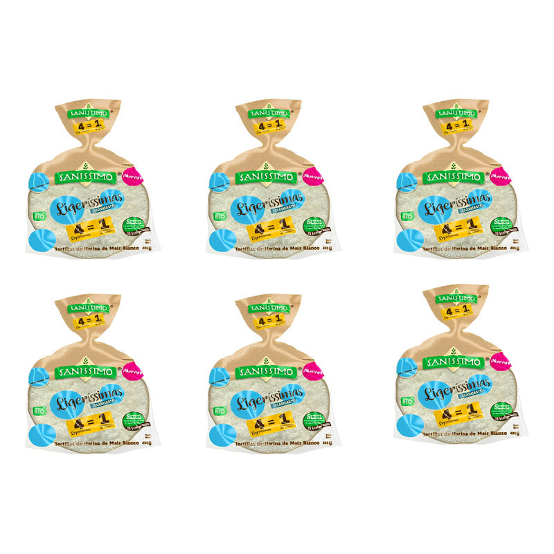 Tortillas Sanissimo Ligerissimas Clásicas 6 Piezas De 400g