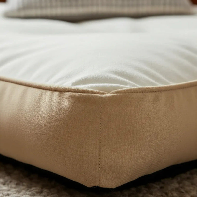 Cama Rectangular Extendida Color Café Para Perro, Grande Marrón Claro Cuadrado
