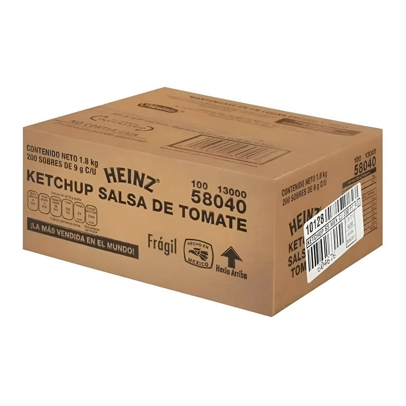Salsa Catsup Heinz Ketchup 200 Sobres De 9gr C/u Porcionada
