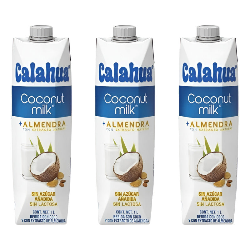 Calahua Coconut Milk Con Almendra Natural 6 Pzs De 1 Litro