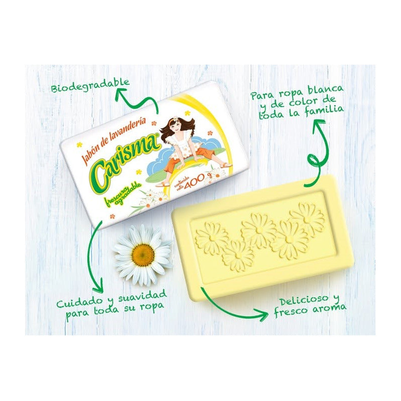 Jabón De Lavandería Carisma En Barra 400 G (4 Piezas)