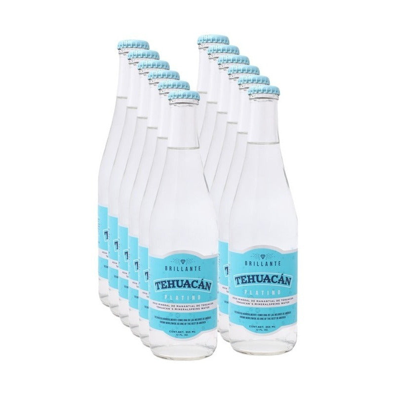 Agua Mineral Platino Brillante Tehuacan 355ml (12piezas)