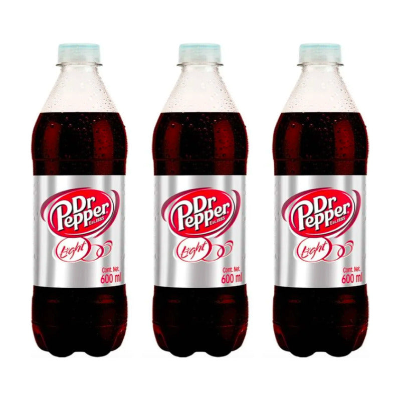 Refresco Dr Pepper Light Sabor Regular 3 Piezas De 600ml