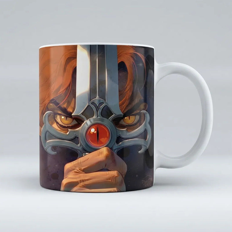 Taza De Cerámica Thundercats León-o Espada Del Augurio Blanco León-o
