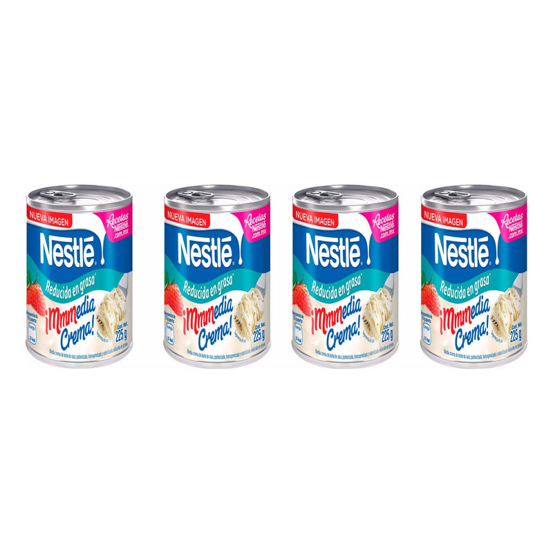 Media Crema Nestlé Reducida En Grasa Lata 225g (4 Piezas)