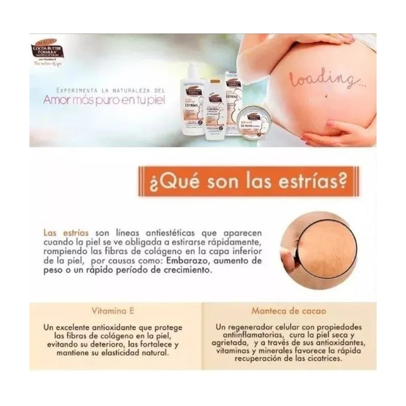 Palmers Loción De Masaje Antiestrías Con Manteca De Cacao, Hidrata La Piel, 1000 Ml