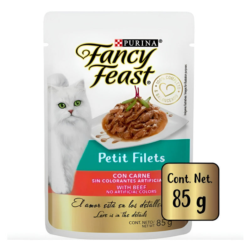 Alimento Para Gato Purina Fancy Feast Carne 3 Pzas De 85g