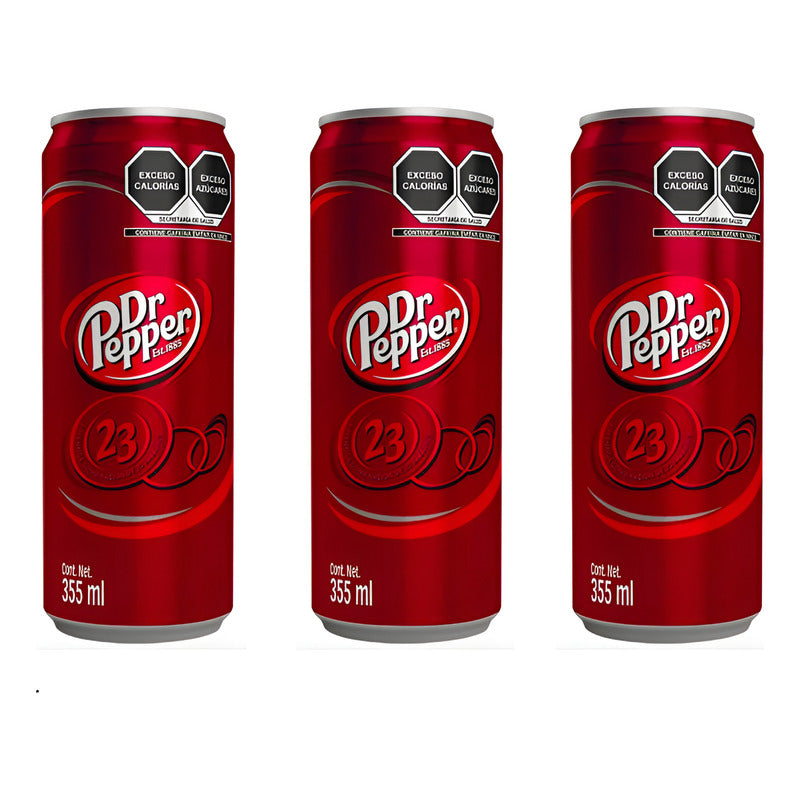 Refresco Dr Pepper Sabor Regular 3 Latas De 355ml