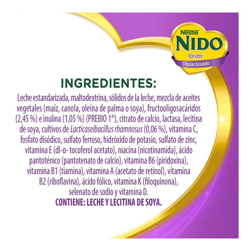 Alimento Para Niños De Corta Edad Nido Kinder 1+ Deslactosado 1.5kg