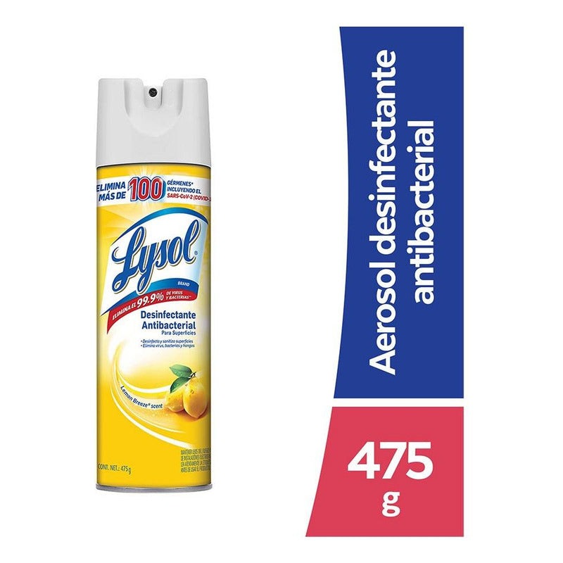 Lysol Desinfectante Antibacterial Aerosol Citrus 475g (2pzs)