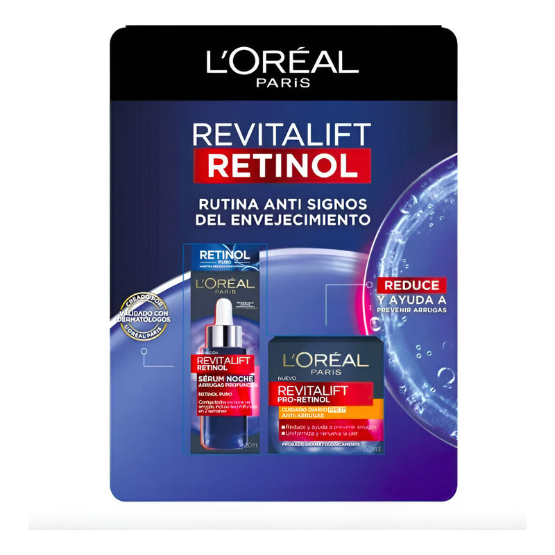 Retinol Revitalift Loreal Paris Serum 30 Ml + Crema 50 Ml Normal Día/noche
