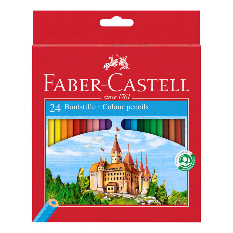 Lápices De Colores Faber-castell Hexagonal De 24 Piezas Varios