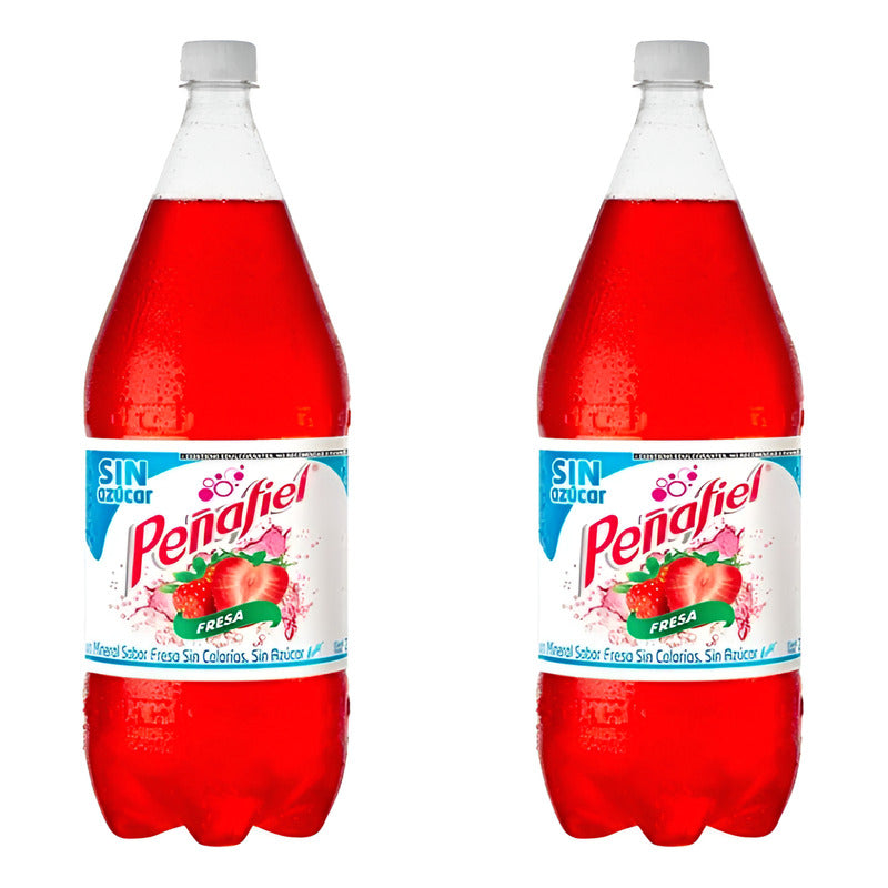 Agua Peñafiel Sin Azúcar Sabor Fresa 8 Pzas De 2 Litros