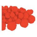 Pom Poms Tamaños Surtidos Color Rojo 6 Piezas Con 30gr Rojo