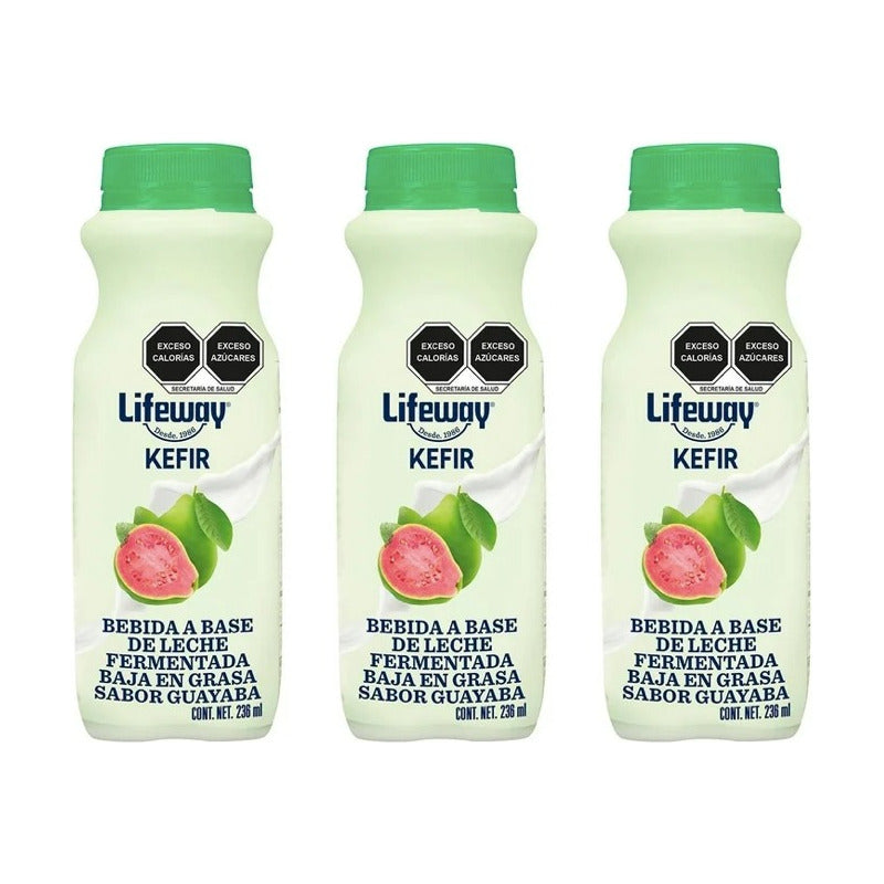Bebida Lifeway Kefir Baja Grasa Sabor Guayaba 12 Pz De 236ml