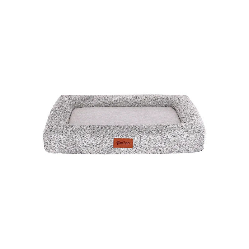 Cama Rectangular Borde Alto Color Gris Para Perro, X-chico Gris Rectangular