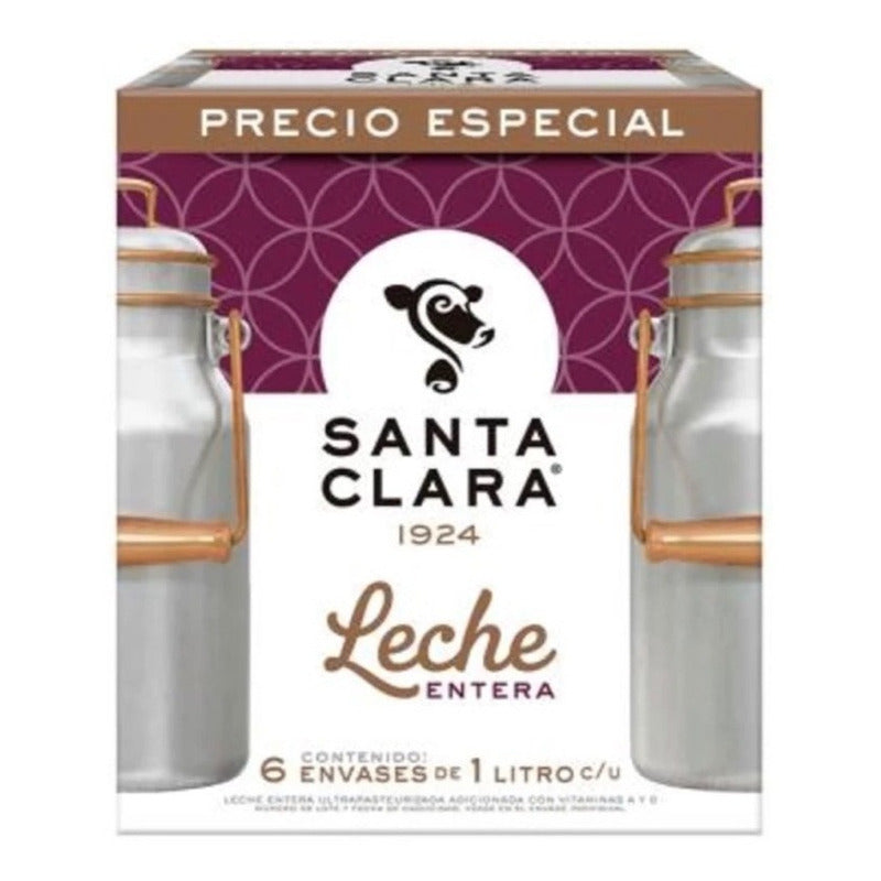 Leche Santa Clara Entera 1l C/u (6piezas)