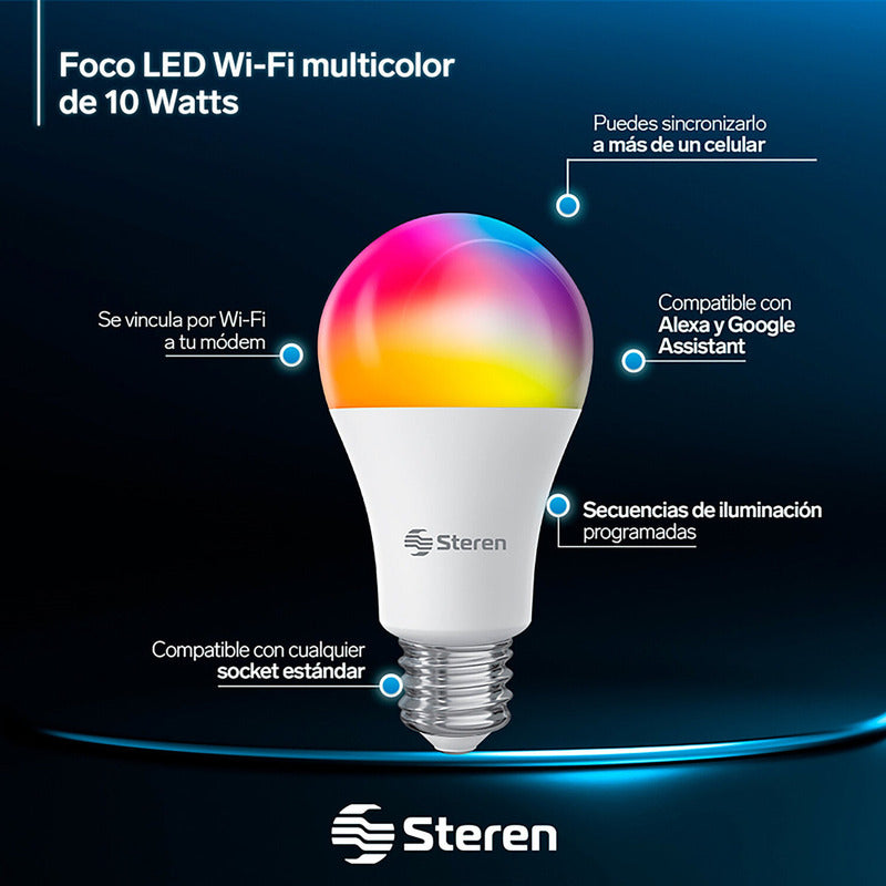 Foco Led Wi-fi Multicolor, De 10w | Shome-120